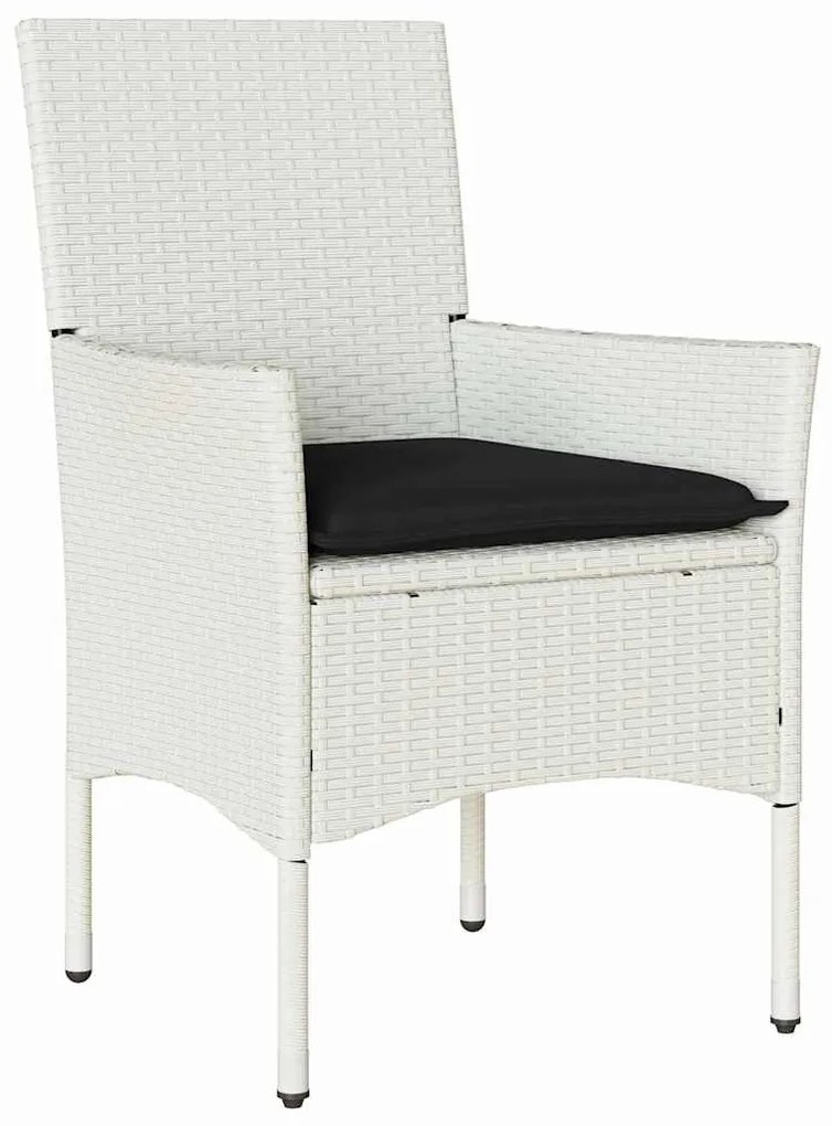 Kert étkező szett párnával 7 pcs Fehér Poli rattan