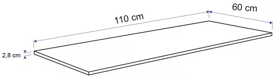 Konyhai munkalap 110 x 60 x 2,8 cm Beton