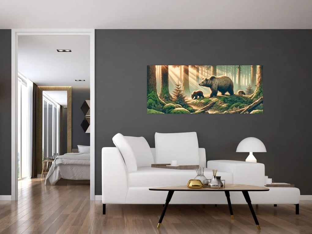 Kép - Medvék az erdőben (120x50 cm)