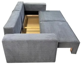 RONDA szürke, kihúzható háromüléses kanapé tárolóval