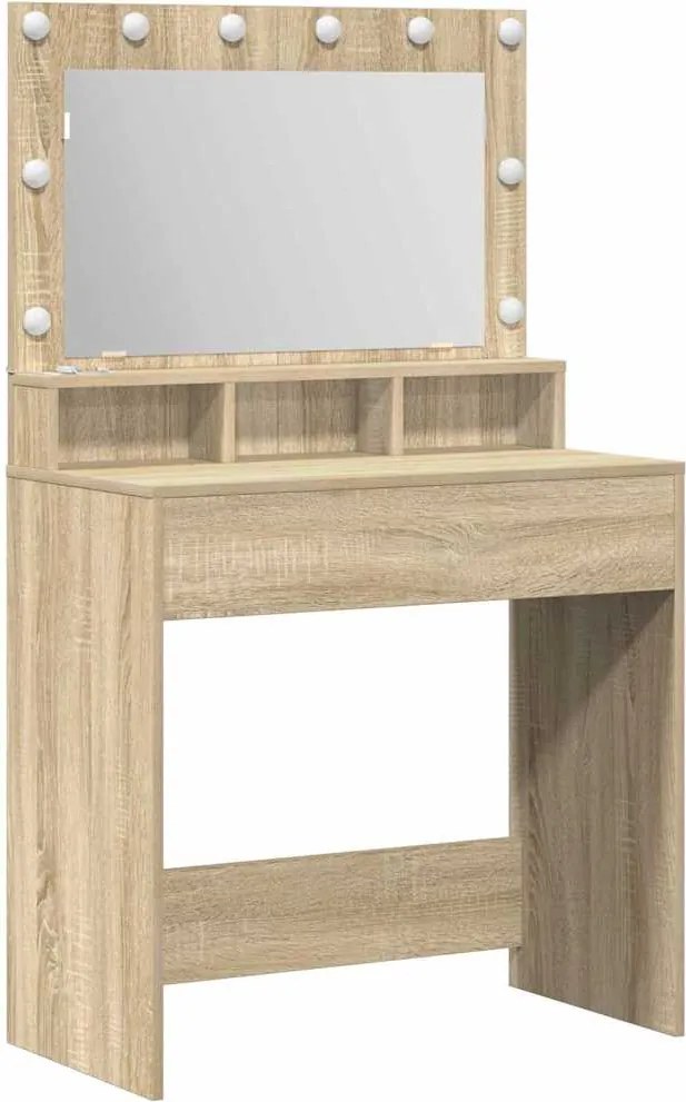 vidaXL Öltözködőasztal Sonoma tölgy 75,5 x 41 x 135 cm Faanyag