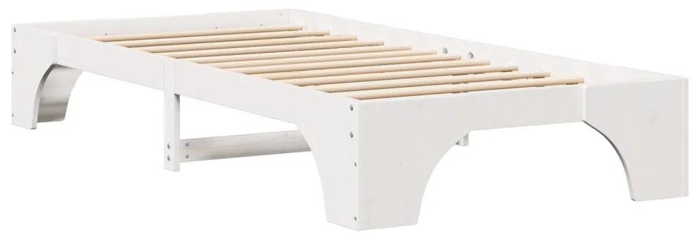 Ágykeret Fehér Tömör fenyőfa 80 x 200 cm Minimalista Ágykeret