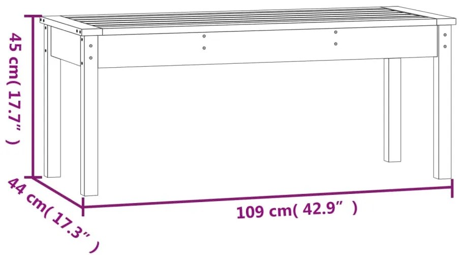 fehér tömör fenyőfa kerti pad 109x44x45 cm
