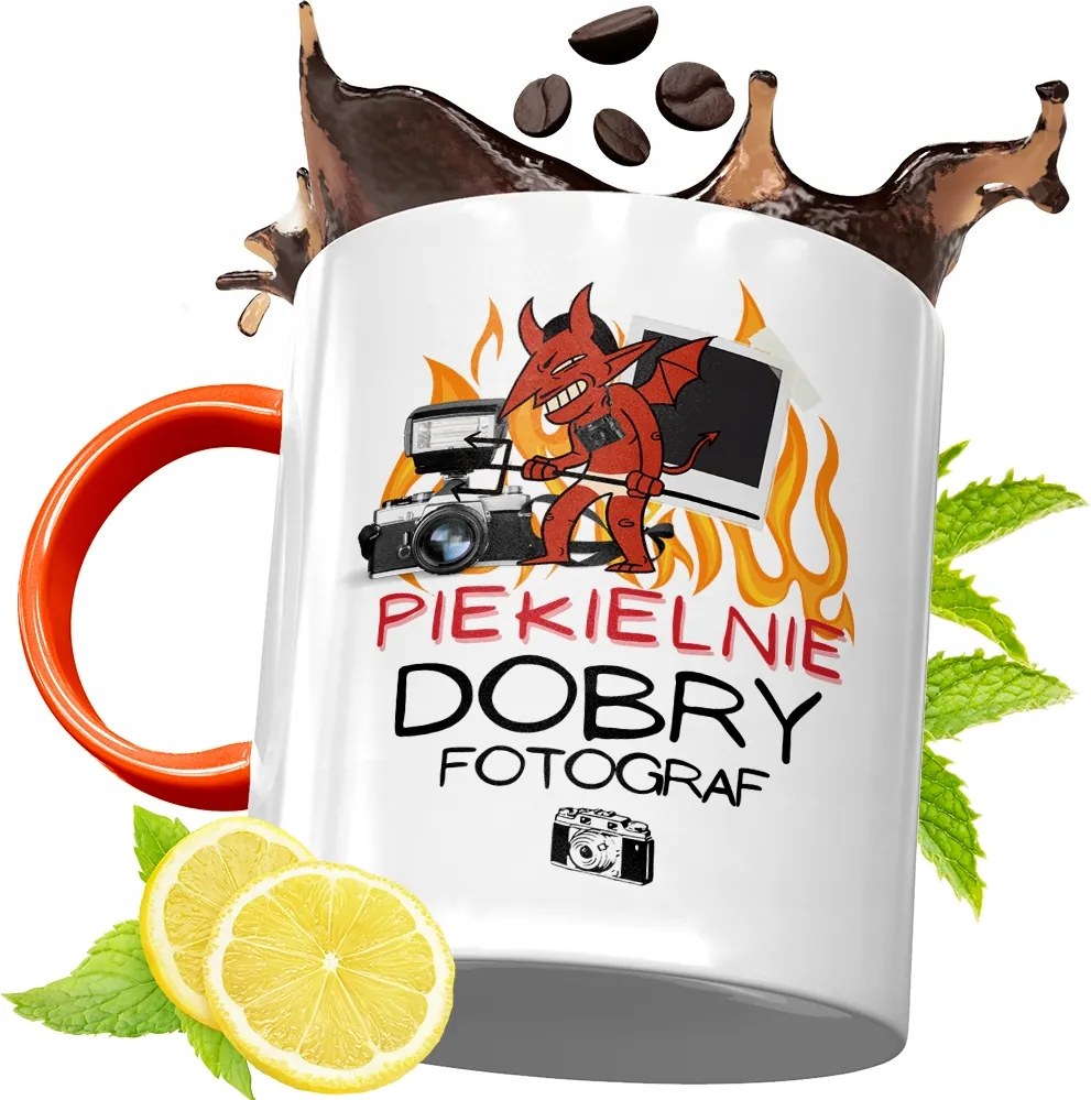 Narancssárga Bögre Fotósnak Ajándék fényképes nyomtatással