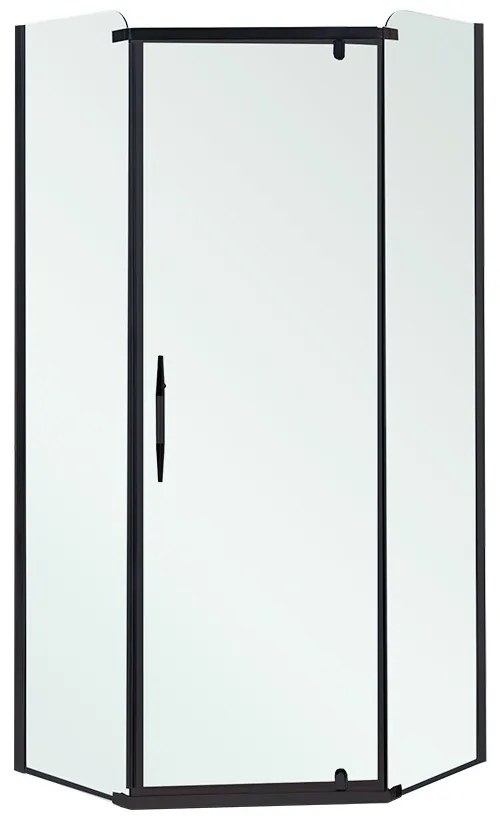 Celtic 90x90 cm ötszögletű zuhanykabin tálca nélkül fekete