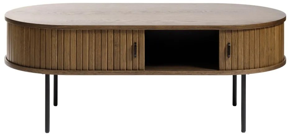 Natúr színű dohányzóasztal tölgyfa dekorral 60x120 cm Nola – Unique Furniture