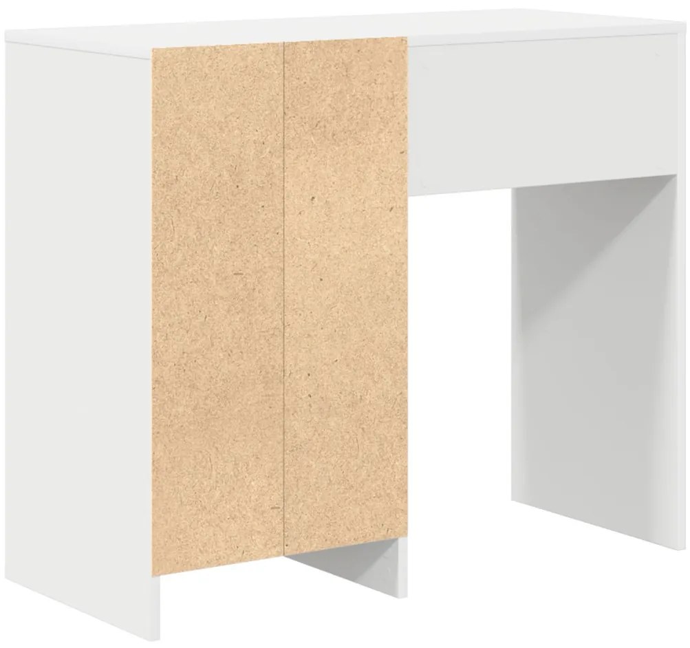 Asztal fiókkal polcokkal Fehér 90 x 37,5 x 75 cm Faanyag