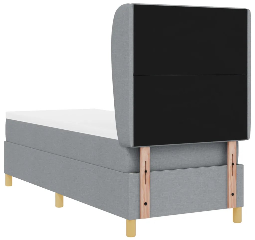 Boxspring Ágy Matrac Hajnali Szürke 80x200 cm Szövet