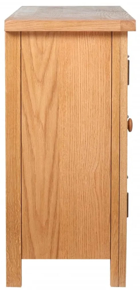 háromfiókos tömör tölgyfa tálalószekrény 110 x 33,5 x 70 cm