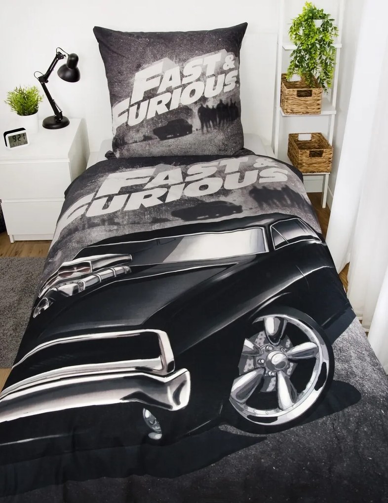 Herding Pamut ágynemű Fast nad Furious , 135 x 200cm, 80 x 80 cm