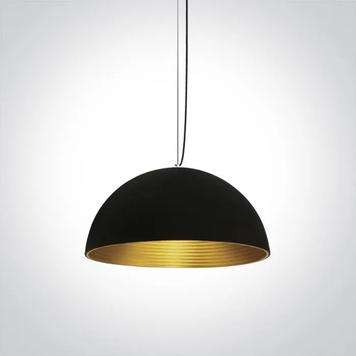 ONE LIGHT 63022-B-BS BOWL SHADE Modern Függesztett Lámpa Fekete, Sárgaréz E27 IP20