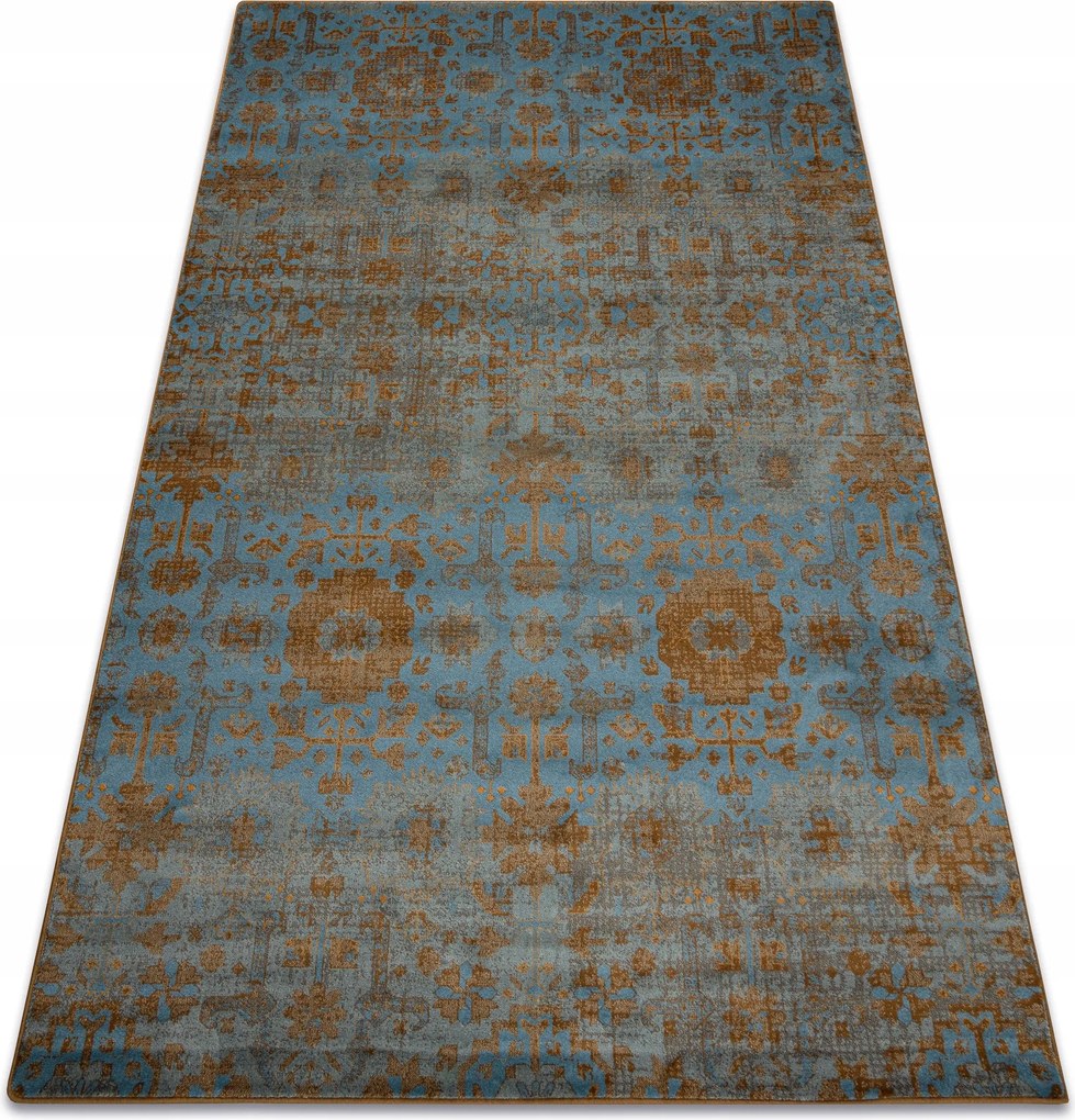 Nappali szőnyeg gyapjú Omega Karaja Virágok Vintage arany 200x300 cm