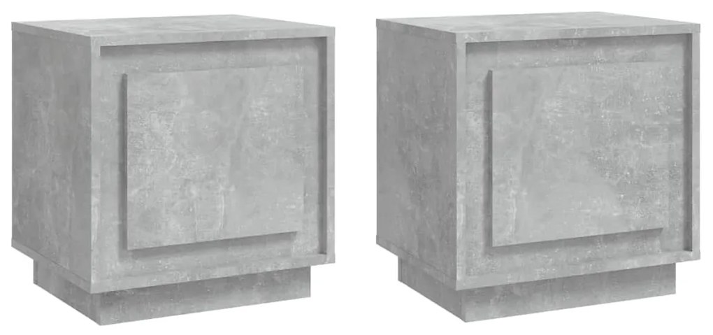 2 db betonszürke szerelt fa éjjeliszekrény 44x35x45 cm