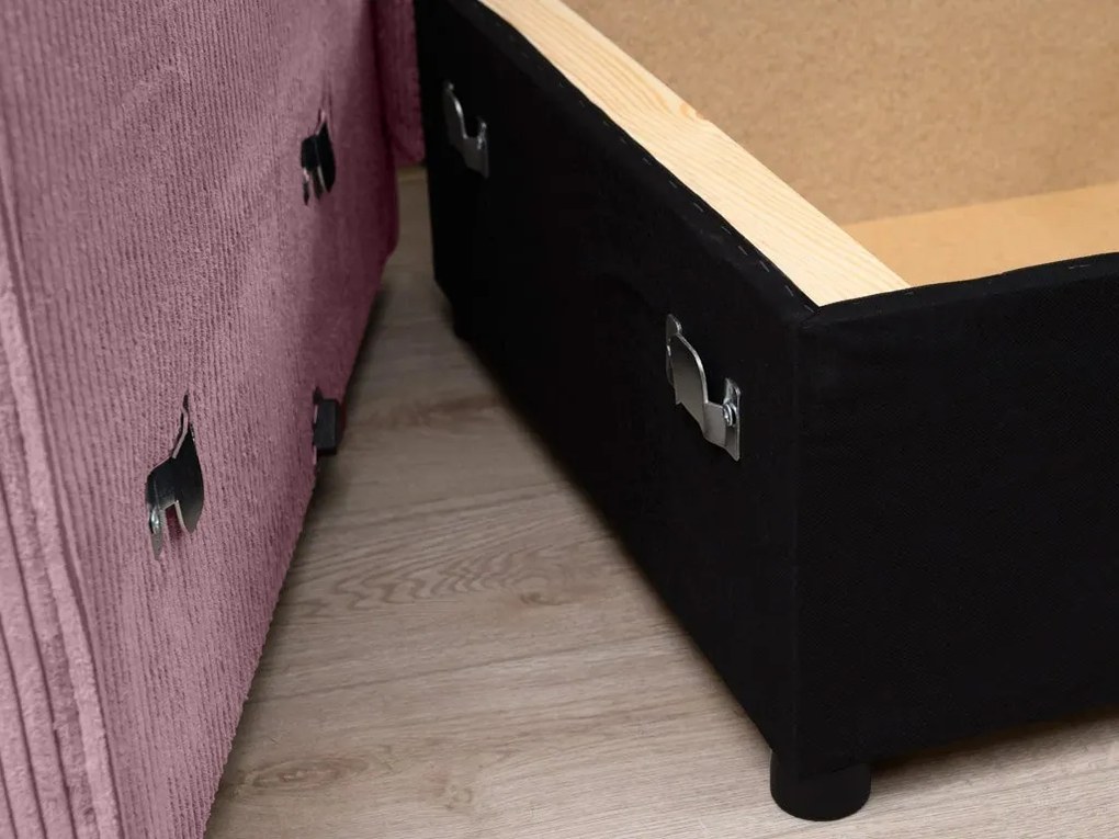 Világoslila sarokkanapé SMART COSARO, kétoldalas + 2 párna AJÁNDÉK