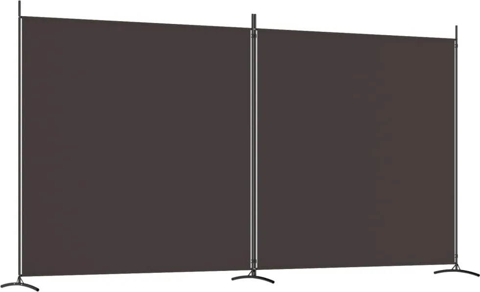 vidaXL 2 paneles barna szövet paraván 348x180 cm