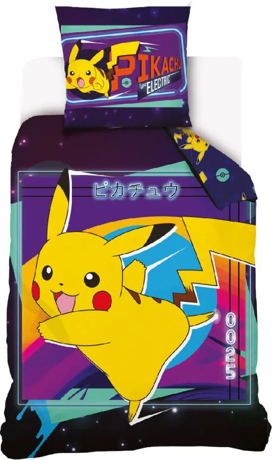 Pokémon Electric ágyneműhuzat 140×200cm, 70×90 cm