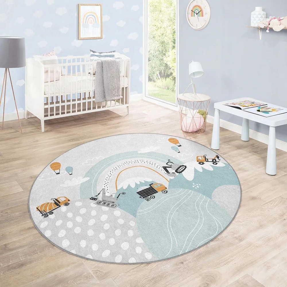 Mosható gyerek szőnyeg ø120 cm Snowy Hills – Mila Home