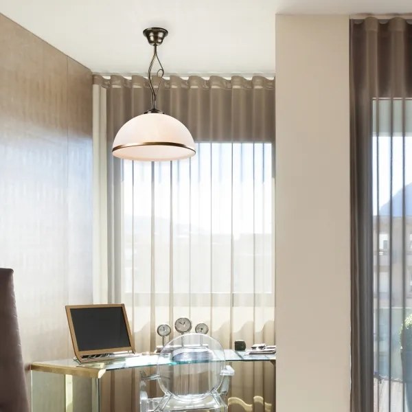 Csillár rúdon RETRO 1xE27/60W/230V fekete patina