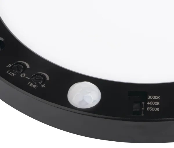 Kanlux 24605 - ERGA LED 17W 230V 2v1 szenzoros lámpa fekete, 3000-6500K