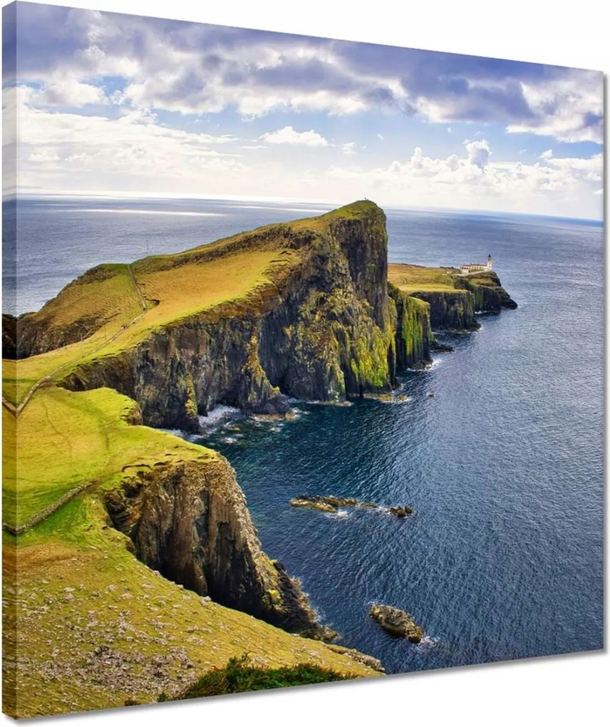 Vászonkép 40x40 Világítótorony Tengerparti kilátás Tenger Nyaralás