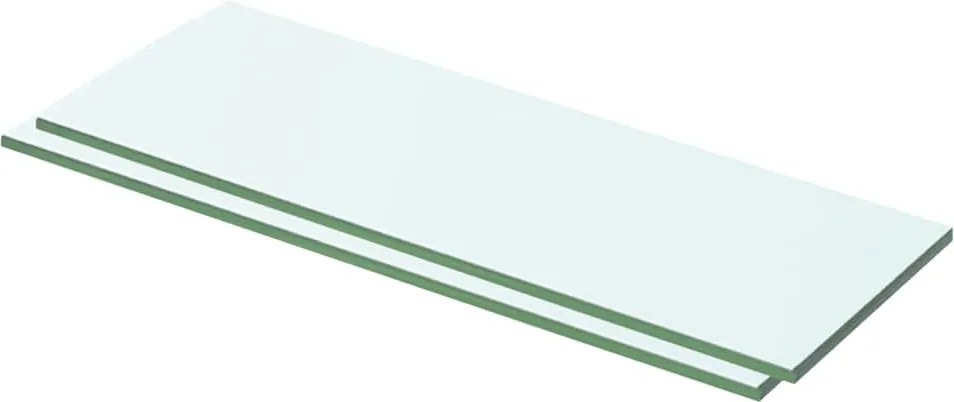 vidaXL 2 db átlátszó üveg paneles polc 50 x 12 cm