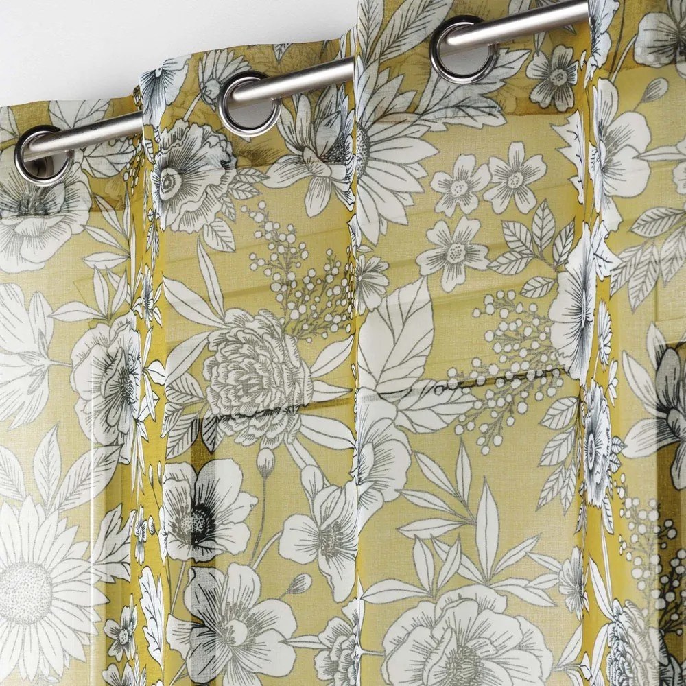 Okkersárga átlátszó függöny 140x280 cm Milady – douceur d'intérieur