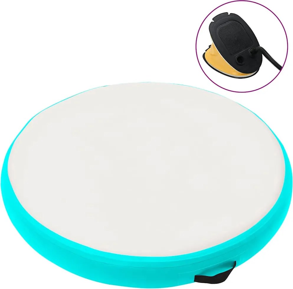 vidaXL zöld PVC felfújható tornamatrac pumpával 100 x 100 x 20 cm