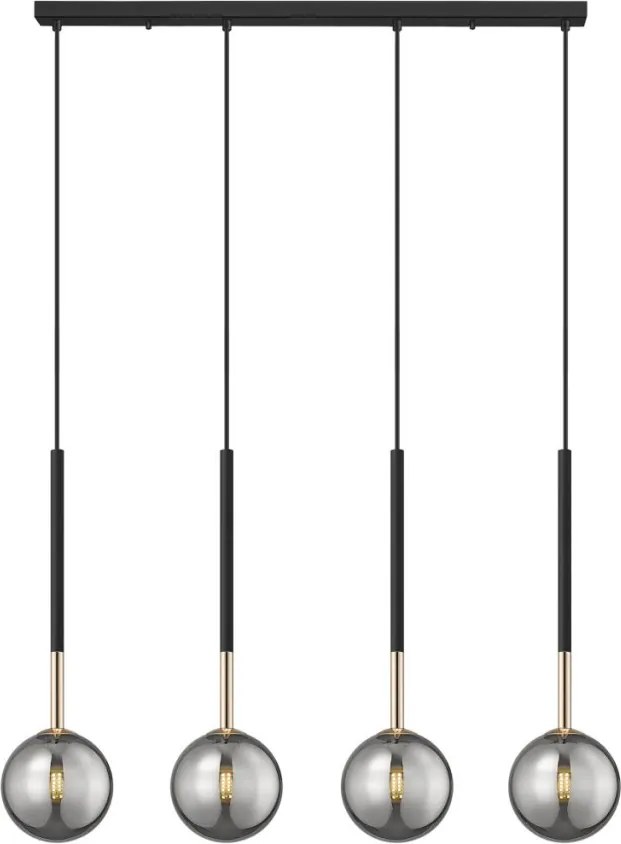 ZUMA LINE P0574-04D-SDFZ ARCTURUS Többágú Függesztett Lámpa Fekete, Arany G9 IP20