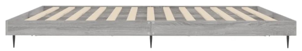 szürke sonoma színű szerelt fa ágykeret matrac nélkül 180x200cm