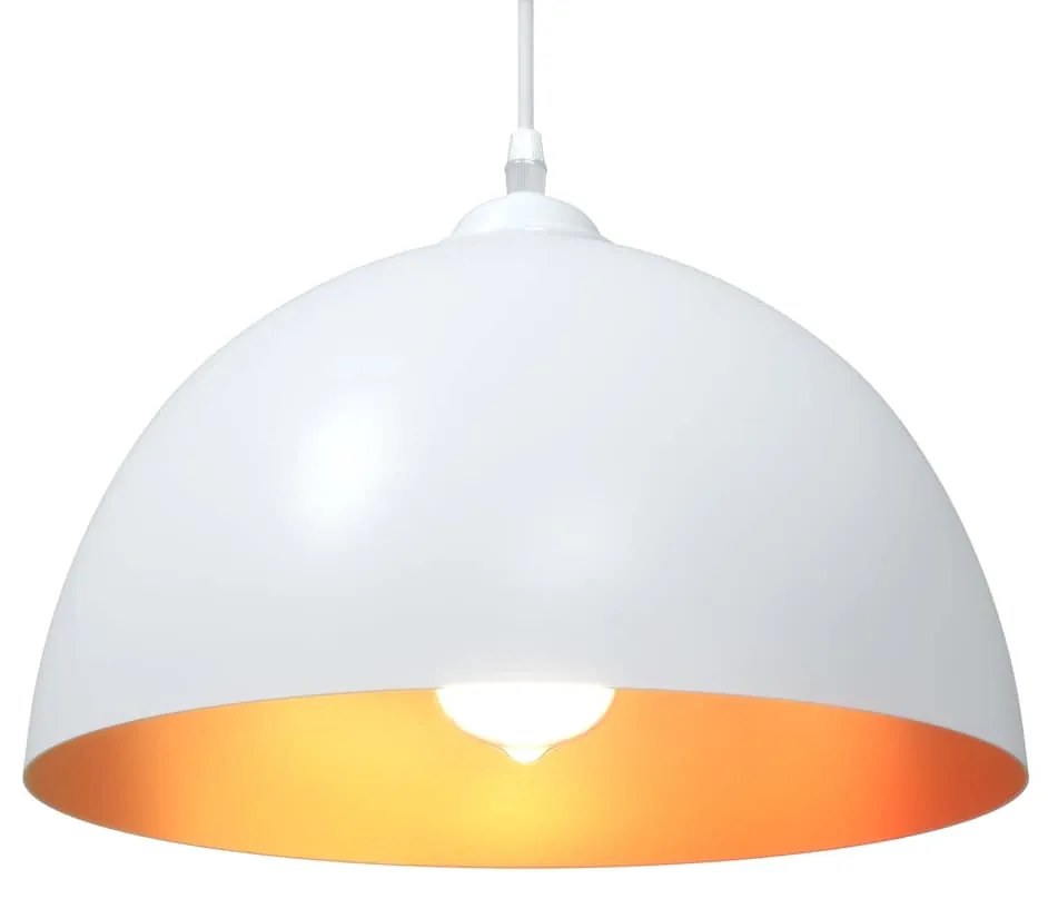 függőlámpák 2 db Állítható magasságú E27 fehér Ø 30 cm Fém