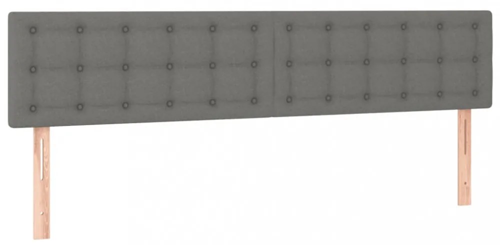 sötétszürke szövet LED-es fejtámla 160x5x78/88 cm