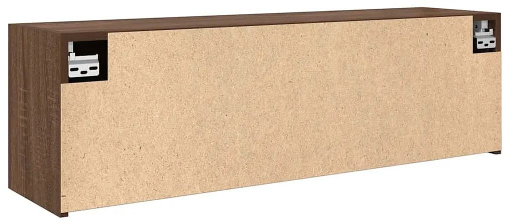 barna tölgyszínű szerelt fa fali fürdőszobaszekrény 100x25x30cm