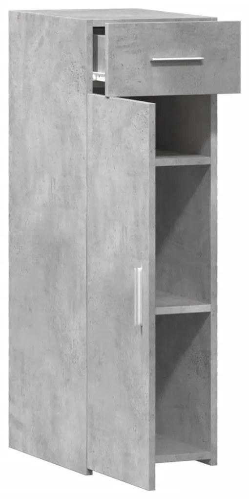 betonszürke szerelt fa tálalószekrény 30 x 42,5 x 93 cm