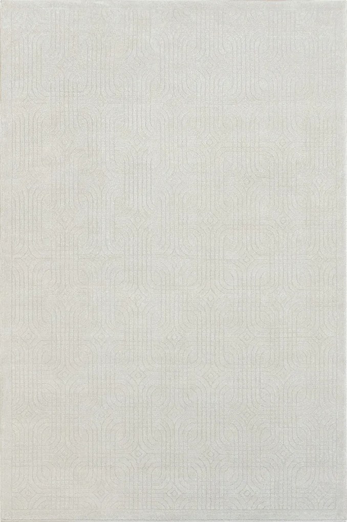 Négyzet Alakú Csillogó Krémszőnyeg Elegáns Teno Nappaliba 120x170 cm