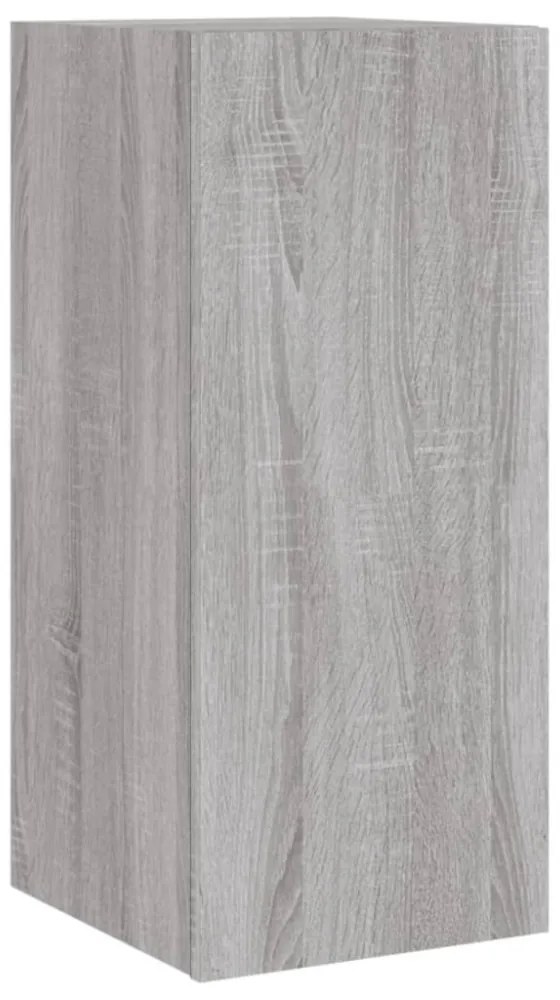 szürke sonoma színű fali TV-szekrény LED-ekkel 30,5x35x70 cm