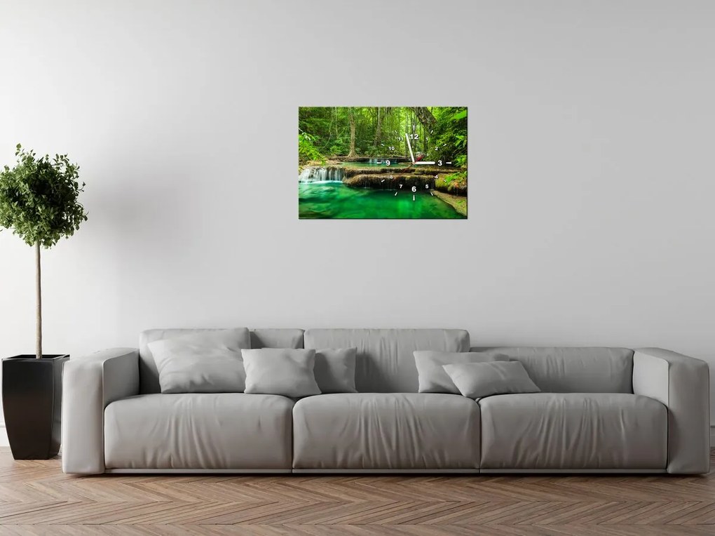 Gario Órás falikép Erawan vízesés Thaiföldön Méret: 60 x 40 cm
