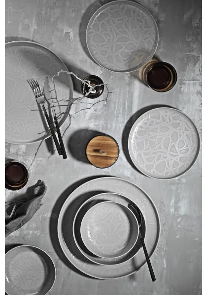 24 darabos szürke/porcelán étkészlet