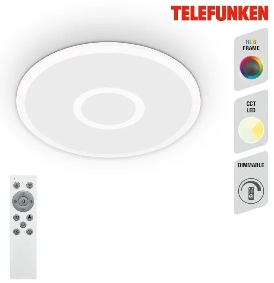 Telefunken 319306TF - LED RGBW Dimmelhető lámpa LED/22W/230V + távirányító