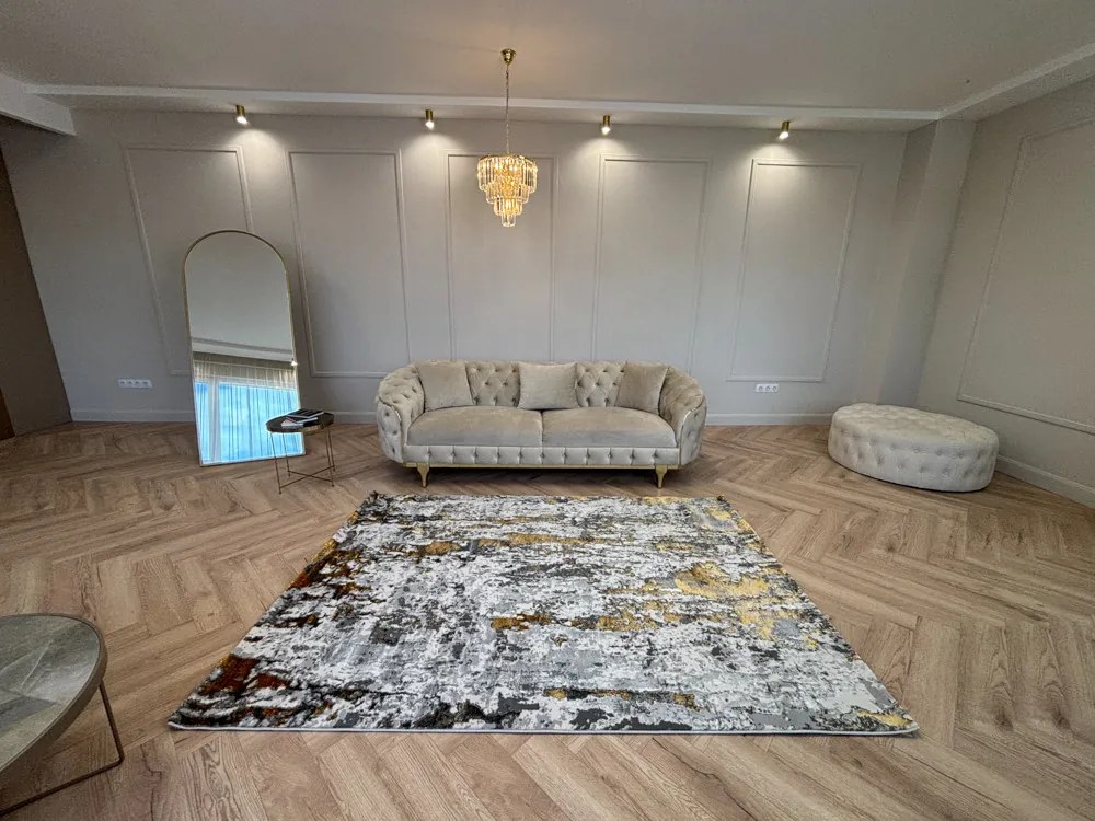 Sunset szürke-arany design szőnyeg 160x230