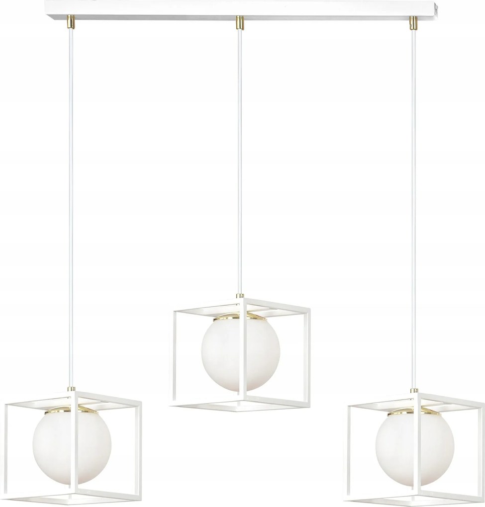 Csillár Ipari mennyezeti függőlámpa Spazio 3 White Loft Glamour