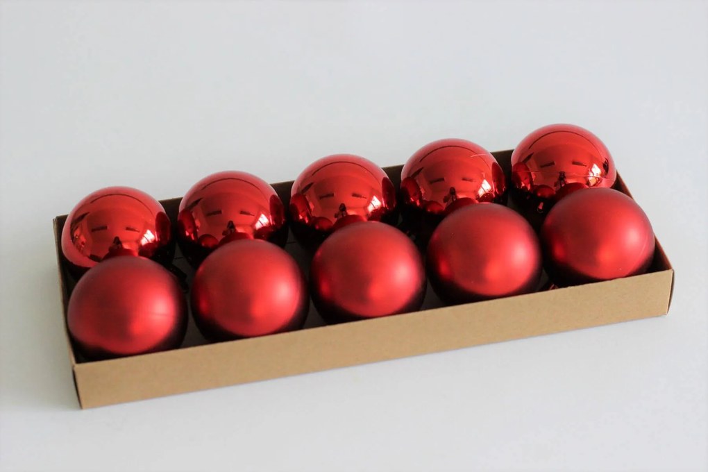 Piros mű gömbök 5cm 10db