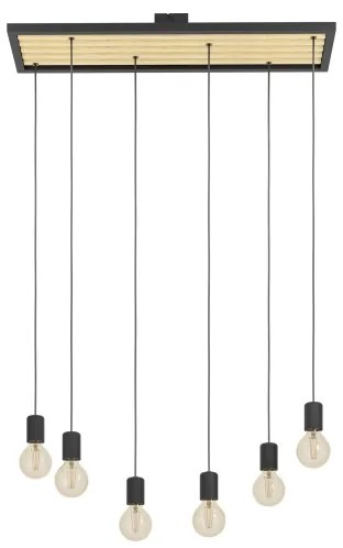 Eglo 43725 - Csillár zsinóron CONSETT 6xE27/40W/230V