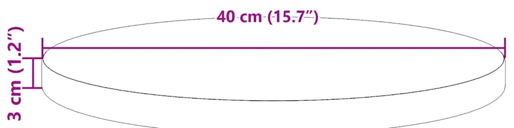 fehér tömör fenyőfa kerek asztallap Ø40 x 3 cm