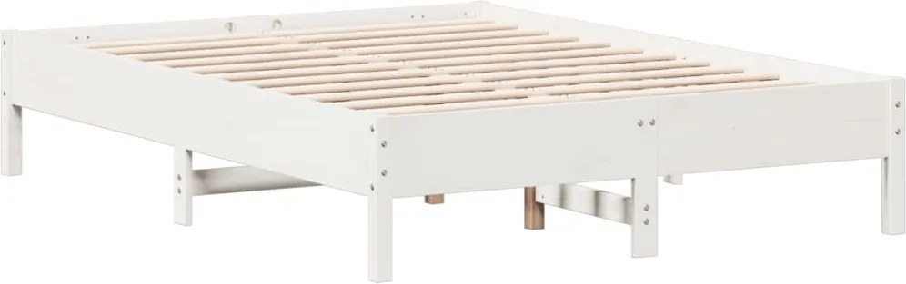 vidaXL fehér tömör fenyőfa ágy matrac nélkül 135 x 190 cm