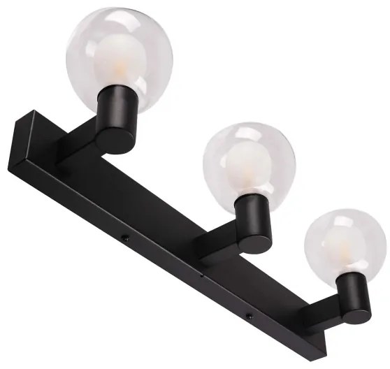Fürdőszobai fali lámpa POLA 3xG9/5W/230V IP44 fekete/átlátszó