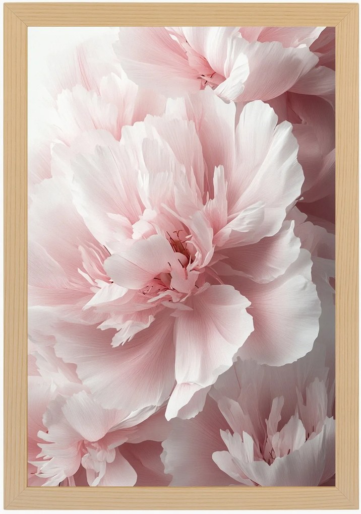 Poszter Keret Fa Természet Virágok Rózsaszín Bazsarózsa Peonie Makró 40x60