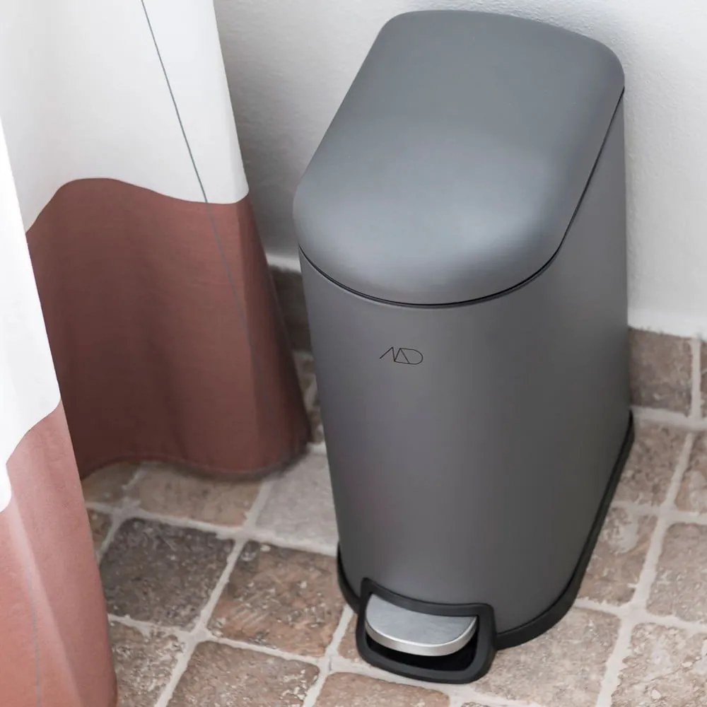 Sötétszürke fém pedálos szemetes 10 l Walther – Mette Ditmer Denmark