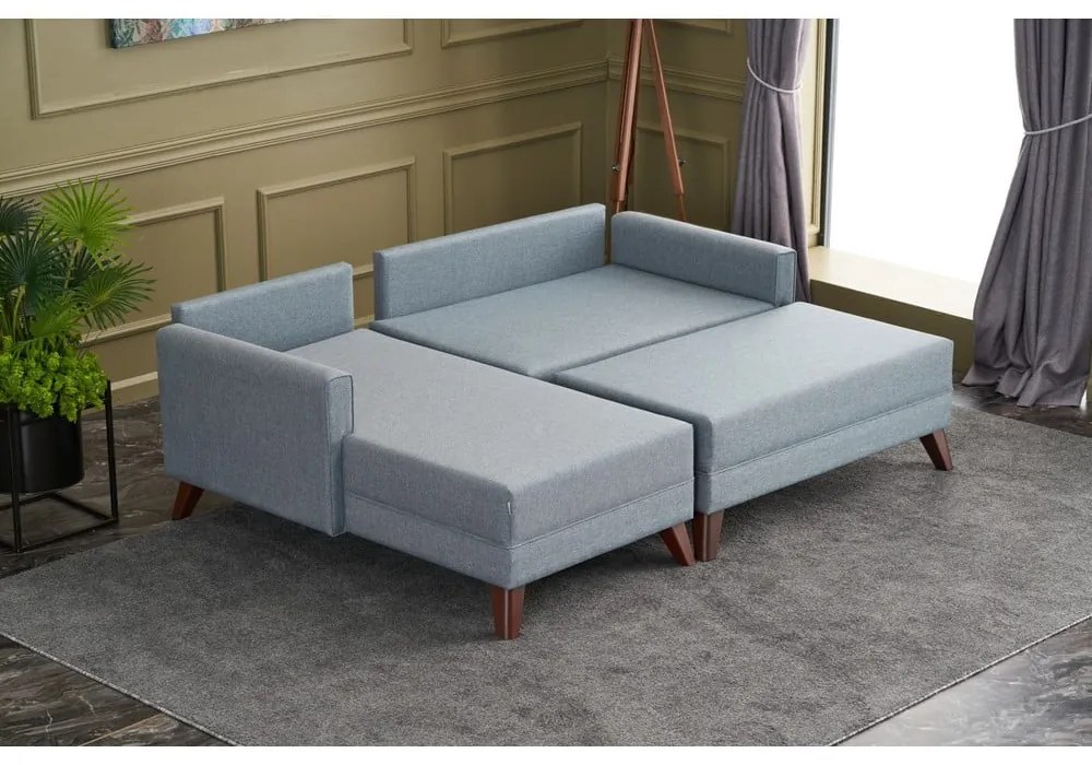 Világoskék sarokkanapé (bal oldali) Bella – Balcab Home