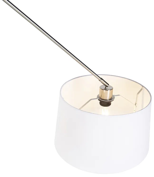 Acél lógólámpa fehér vászonbúrával 35 cm - Blitz