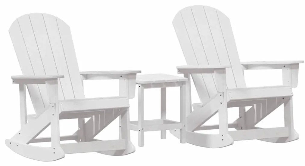 Kerti lounge szett 3 pcs Fehér HDPE